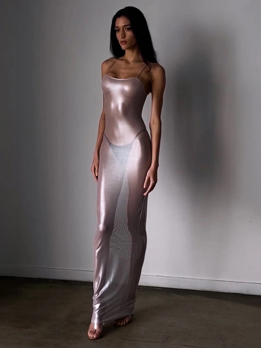 SUBSURFACE THE LIQUID SLIP Dress in Pearl